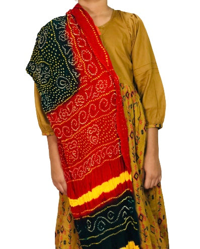 Stylish Chunri Chiffon Dupatta – Multicolor Traditional Design Customizable Colors